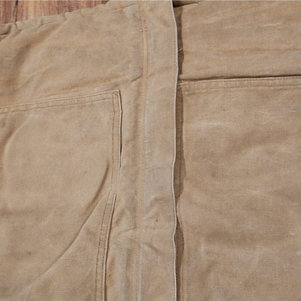 VTG CARHARTT Chore Coat Hooded Tan Canvas CQ196 Sz 42 Tall Large‎ Broke Zipper - Picture 15 of 16